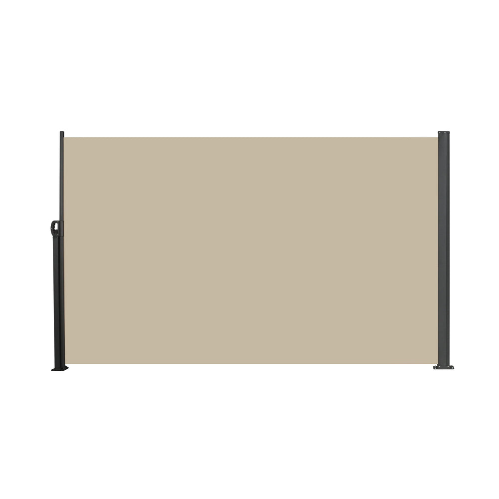 English Elm Retractable Side Screen Awning UV Resistant Waterproof Privacy Shade for Patio Garden Balcony 118" x 63" Beige W419P286382