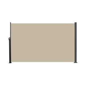 English Elm Retractable Side Screen Awning UV Resistant Waterproof Privacy Shade for Patio Garden Balcony 118" x 63" Beige W419P286382
