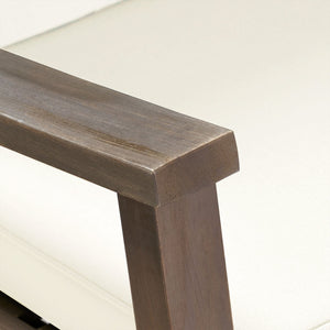 English Elm Christopher Knight Home® - CANDEL Rocking Chair with Acacia Wood Frame and Plush Cushioning — Coastal Comfort, Weather-Resistant Design Cream+Grey 39 L x 28 W x 11.75 H N761P272646M