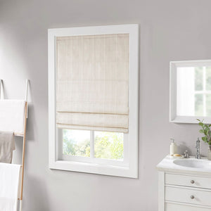English Elm Basketweave Thermal Foambacking Roman Shade with Cordless Lift, OEKO-TEX Certified Energy-Saving Window Solution Ivory 5.08 L x 10.5 W x 7.5 H B03598222