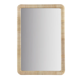 JLA Home INK+IVY - Natural Rattan Rectangle Wall Mirror — Handcrafted Woven Frame, Coastal-Boho Accent for Bright Entryways II95F-0155