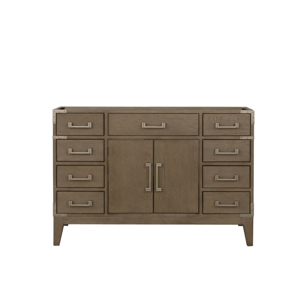 English Elm Grey Oak Single-Sink Bath Vanity: 48" W Modern Design With Ample Storage & Soft-Close Features B2731P259813