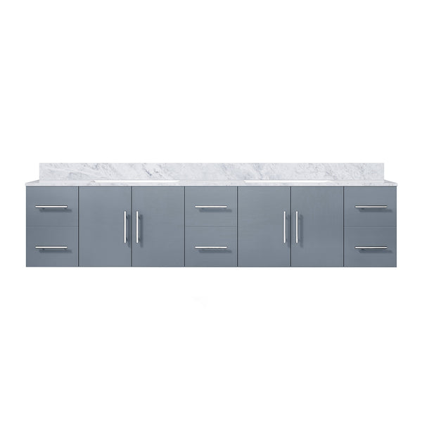 English Elm Dark Grey Double Bath Vanity 84" W X 22" D With Elegant Carrara Marble Top & Ample Storage Solutions B2731P258540
