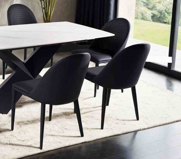 English Elm Contemporary Northall Arm Chair with Sleek Upholstery and Minimalist Profile for Modern Dining Spaces Black 35 L x 41 W x 21 H B2741P407612