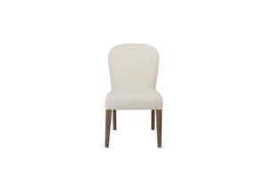 English Elm Arch Upholstered Chair with Arched Back and Plush White Sand Seat, Toffee Wood Finish Dining Pair Cocoa and White Sand B2699P373207