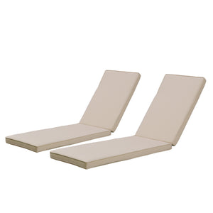 English Elm 2PCS 75" Chaise Lounge Cushion Set Khaki - Removable Zipper Covers, Straps, Sponge Fill Comfort W41940699