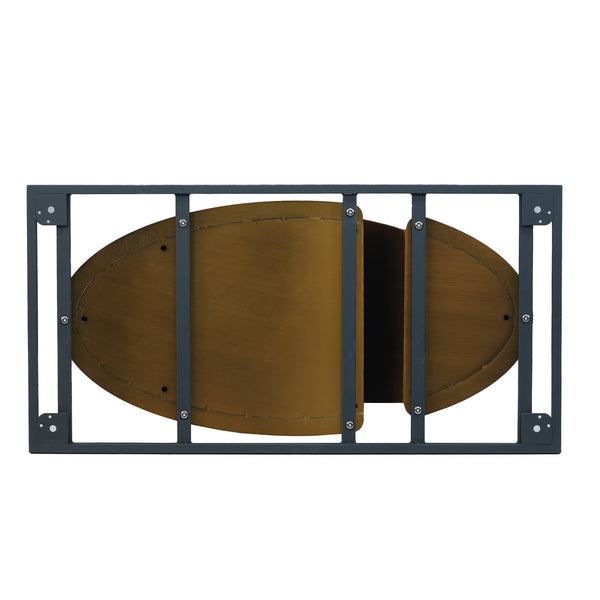 English Elm 63" Modern Dining Table With Curved White Sintered Stone Top & Bronze Iron Legs For 6-8 People W1535S00357