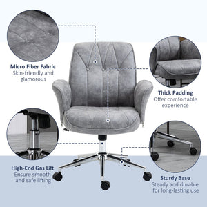 English Elm Vinsetto Microfiber Home Office Chair - Stylish, Adjustable, And Comfortable With Padded Armrests W2225P217502-GIGA