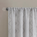 Madison Park Irina Transitional Diamond Sheer Window Curtain Panel MP40-2334 Grey