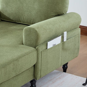 English Elm Modern Chenille Recliner Chaise Lounge Sofa Chair with High-Resilience Foam, Wide Seat, 550lb Capacity Olive Green W395P371338