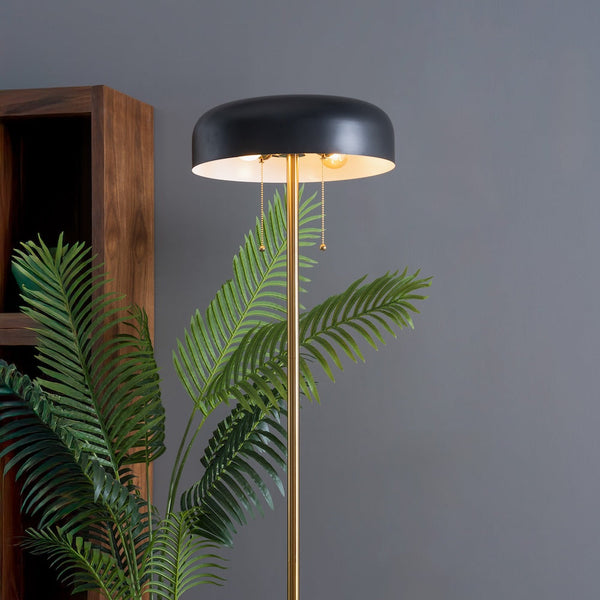 English Elm Ashcroft Furniture - Modern Floor Lamp - Sleek Vesper Design In Black & White For Cozy Living Room, Bedroom & Office Use B183P315090