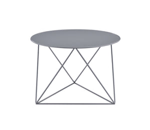 English Elm Epidia Modern Gray Metal Accent Table – Lightweight Round Top, Triangle Legs, Versatile Display Utility B2726P243243