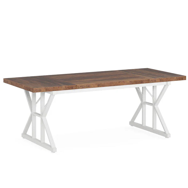 English Elm Woodgrain Walnut Look Bar Height Table with Hexagonal Base for Home Loft Dining T3971P450651