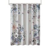 Madison Park Cassandra Casual Printed Cotton Shower Curtain MP70-7842 Blue