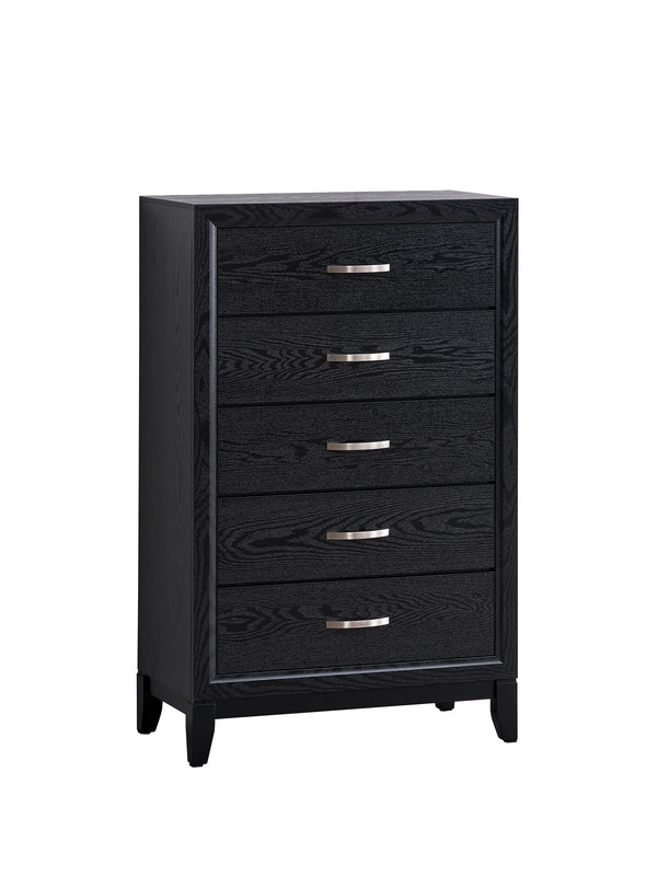 English Elm Glasgow Five-Drawer Chest with Dovetail Construction and Smooth Glides for Ample Organized Storage Black 49 L x 34 W x 19 H B078P349543