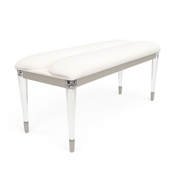 English Elm Contemporary Glam Upholstered Bench with Clear Acrylic Legs for Bedroom or Entryway B2741P448743