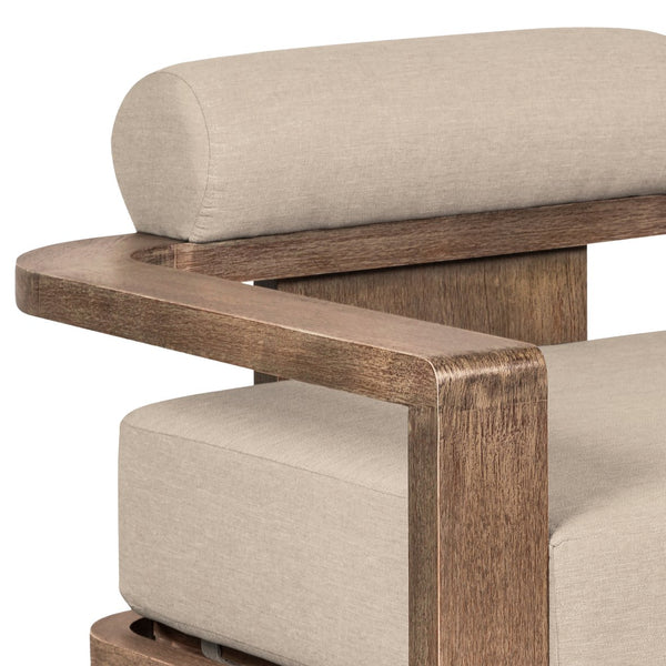 English Elm Relic Outdoor Eucalyptus Lounge Chair with Fade Resistant Olefin Cushions for Patio B2736P464820