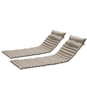 English Elm 2pcs Outdoor Chaise Lounge Cushion Set Polyester Piped Patio Replacement Pair W2911P211855