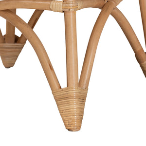English Elm Modern Handcrafted Rattan Round Coffee Table Openwork Boho Living Room Accent B2750P420385