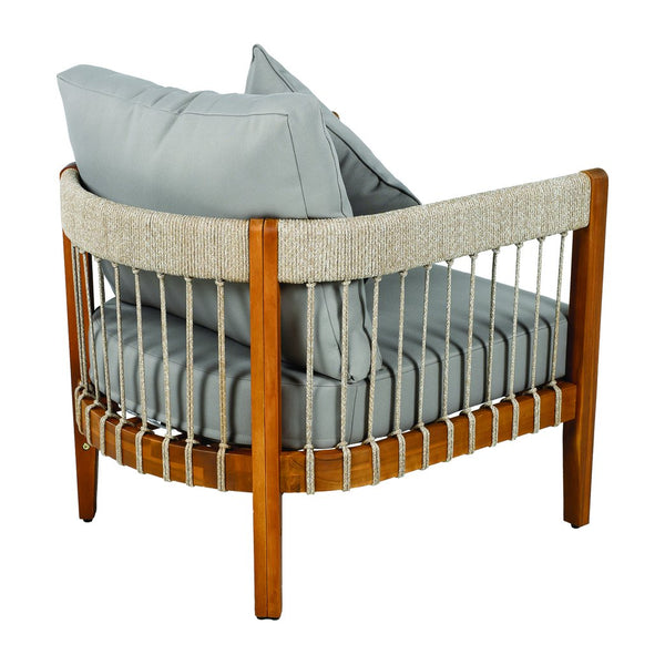 English Elm Christopher Knight Home® - [Set Of 2] Acacia Wood Boho Club Chairs With Handwoven Rope & Water-Resistant Cushions For Outdoors N767P265743G_2