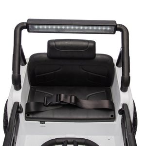 English Elm 12v Kids Electric Ride on Truck with Parental Remote Four Wheel Suspension and Led Lights White W1578P187457