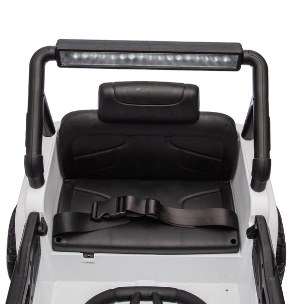 English Elm 12v Kids Electric Ride on Truck with Parental Remote Four Wheel Suspension and Led Lights White W1578P187457