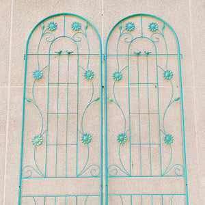 English Elm 4 Pack Ornamental Steel Garden Trellises Rustproof Climbing Plant Outdoor Support Panels W1586135959