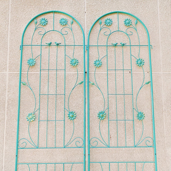 English Elm 4 Pack Ornamental Steel Garden Trellises Rustproof Climbing Plant Outdoor Support Panels W1586135959
