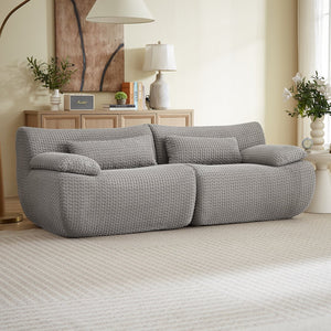 English Elm Loveseat Corduroy Cloud Couch Modular Boneless Sofa for Comfortable Living Room Lounging Grey W2339P461305