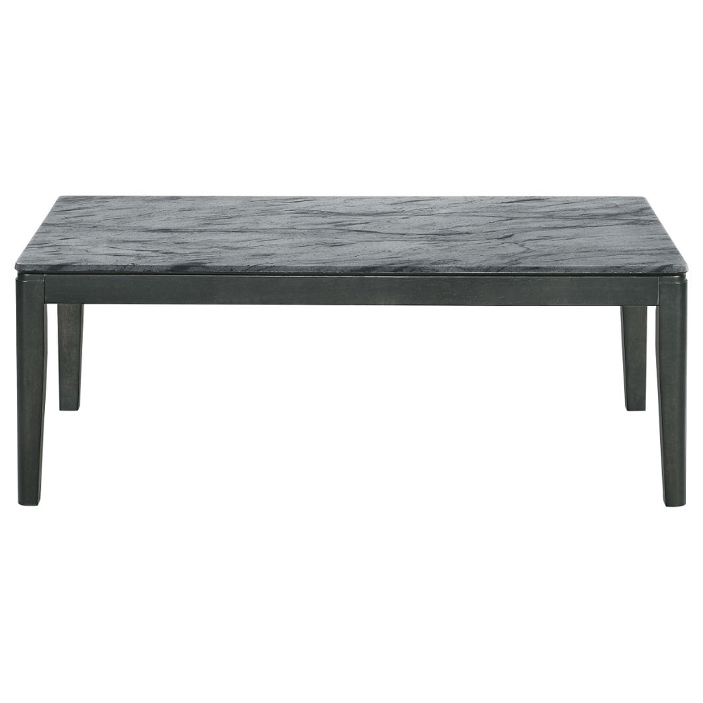 English Elm Vinnie Grey Faux Marble End Table With Bold Black Accents – Chic Modern Design For Any Space B062P333451-GIGA