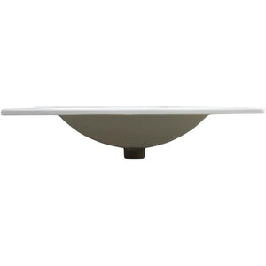 English Elm 24-inch Ceramic Undermount Bathroom Sink Gloss White Glaze with Pre-drilled Faucet Opening W3151P264908
