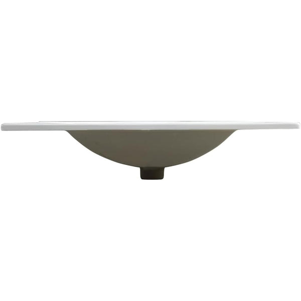 English Elm 24-inch Ceramic Undermount Bathroom Sink Gloss White Glaze with Pre-drilled Faucet Opening W3151P264908