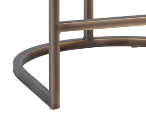 Sunpan Florence Counter Stool - Elegant Rustic Bronze Frame with Moisture Repellant Performance Fabric Piccolo Prosecco