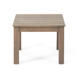 English Elm Christopher Knight Home® - TEMECULA Side Table Crafted from Durable Acacia Wood with Classic Slat Top, Stylish Outdoor Accent Piece Grey 66469.00GRY