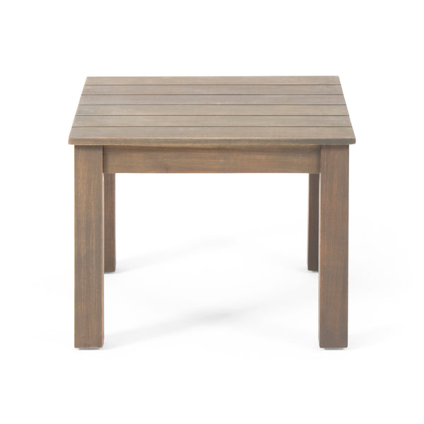 English Elm Christopher Knight Home® - TEMECULA Side Table Crafted from Durable Acacia Wood with Classic Slat Top, Stylish Outdoor Accent Piece Grey 66469.00GRY