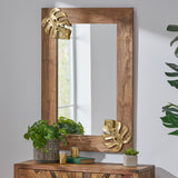 Christopher Knight Home® - Noble House - Ridgeway Boho Handcrafted Rectangular Mango Wood Wall Mirror, Natural and Antique Gold