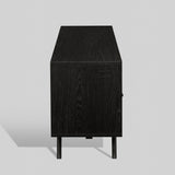 Kela 70" Mid-Century Modern TV Stand with Smart Storage - Sleek Design for TVs Up to 80" - Black