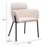 Bremor Dining Chair - Set of 2 Beige 110172 Zuo Modern