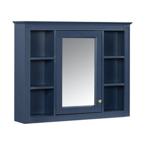 English Elm 36'' Modern Bathroom Vanity Set With Sink, Mirror & 6 Open Shelves - Stylish Storage Solution! N710S236006C