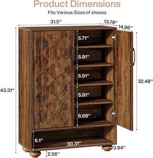 English Elm Home Farmhouse Barn Door Storage Cabinet Distressed White with Adjustable Shelf T3971P464195
