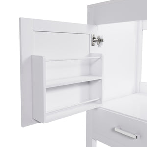 English Elm 42'' White Bathroom Vanity Base Cabinet with Doors & Soft-Close Drawer, Solid Frame MDF, Fits 43x22 Sink W509P347342