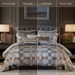 English Elm 8 Queen Jacquard Oversized Duvet Comforter Set with Euro Shams, Decorative Pillows, Plush Polyester fills Multicolor 22.83 L x 18.9 W x 15.35 H B035P319231