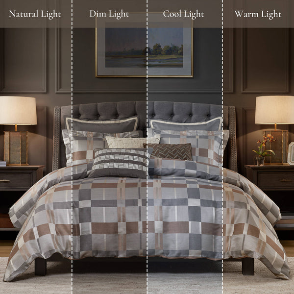 English Elm 8 Queen Jacquard Oversized Duvet Comforter Set with Euro Shams, Decorative Pillows, Plush Polyester fills Multicolor 22.83 L x 18.9 W x 15.35 H B035P319231