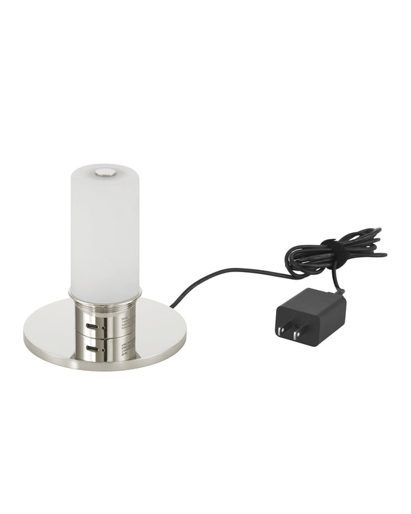 Currey & Company Voyage Rechargeable Cordless Table Lamp – Art-glass Design With Polished Nickel Finish & Fabric Shade Multi,Color Art Glass 6700-0015-currey-company