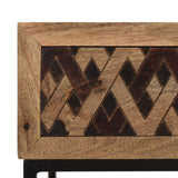 Christopher Knight Home® - Noble House - Pentland Boho Handcrafted Mango Wood Console Table, Brown and Black