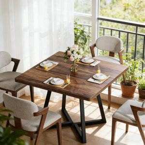 English Elm Compact Round Wood Dining Table Natural Grain Finish Seats Four Small Space Apartment T3971P449271