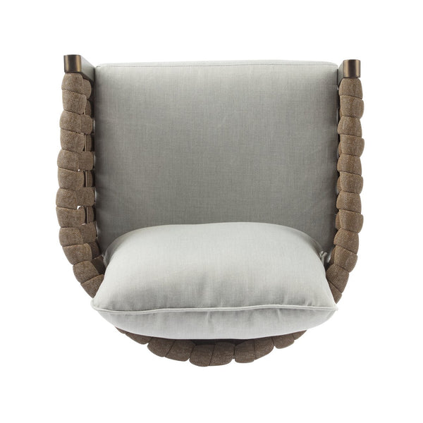 English Elm Christopher Knight Home® - 2-Pieces Outdoor Metal Patio Club Chair with Teslin Rope, Thick Cushions, Rust-Resistant Frame, Brown N780P254451B
