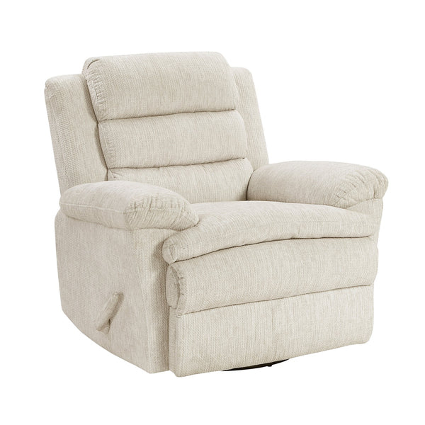 English Elm Glider Swivel Recliner with Smooth 360° Glide and Pull-Handle Recline, Microfiber Comfort, Sturdy Frame Beige 38.5 L x 34 W x 26.5 H B011P329292