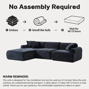 English Elm 105'' Modular Sectional with Washable Woven Cover Convertible L-shape Living Room Sofa W3565S00017