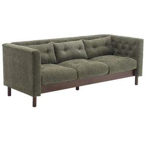 English Elm Christopher Knight Home® - 78" Upholstered Sofa with Tufted Linen-Like Fabric, Deep 19" Seat, Sturdy Rubber Wood Legs, 900lb Capacity Dark Green N763P243921F